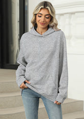 Solid Hooded Sweatshirt with Front Pocket